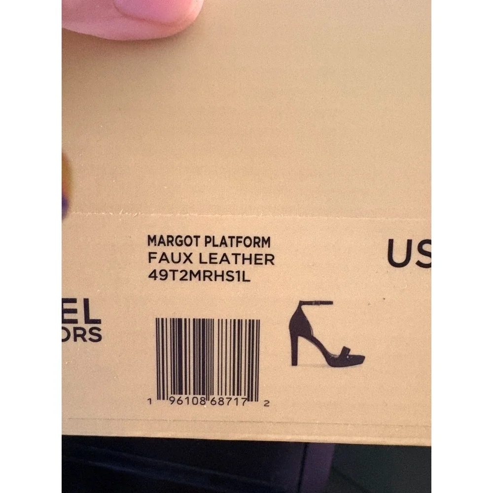 Michael Kors Margot Platform Faux Leather Black Sz 7M